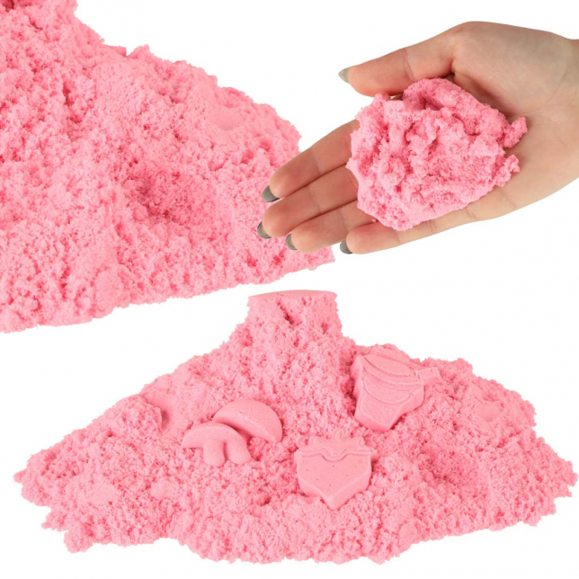 Kinetinis smėlis maišelyje, rožinės spalvos, 1kg