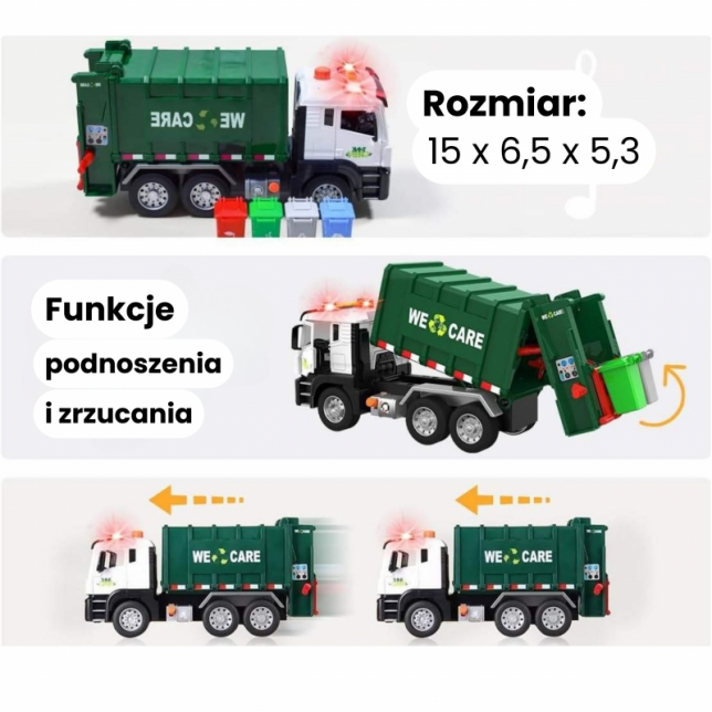 Žaislinis sunkvežimis - šiukšliavežys 1:10