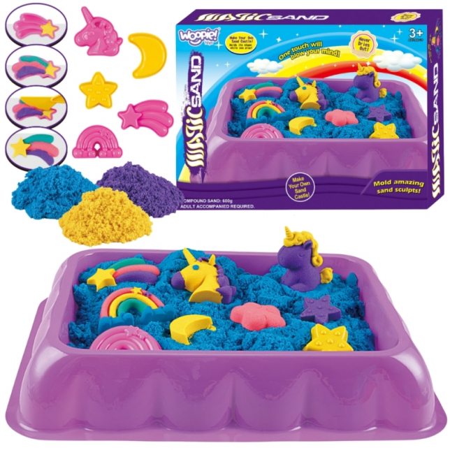 Woopie kinetinio smėlio rinkinys su formelėmis 500g.