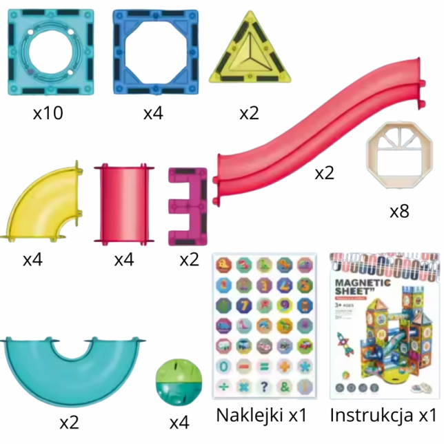 Woopie 3D magnetinis konstruktorius, 42 detalės