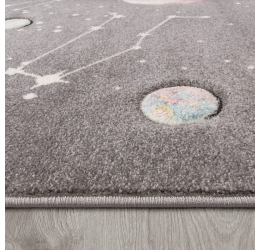Pilkas kilimas vaikų kambariui - Cosmos