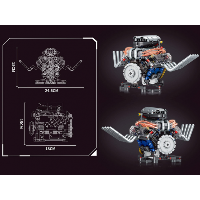 Konstruktorius su šviesomis ir judesiais ''Motor'' 665d.
