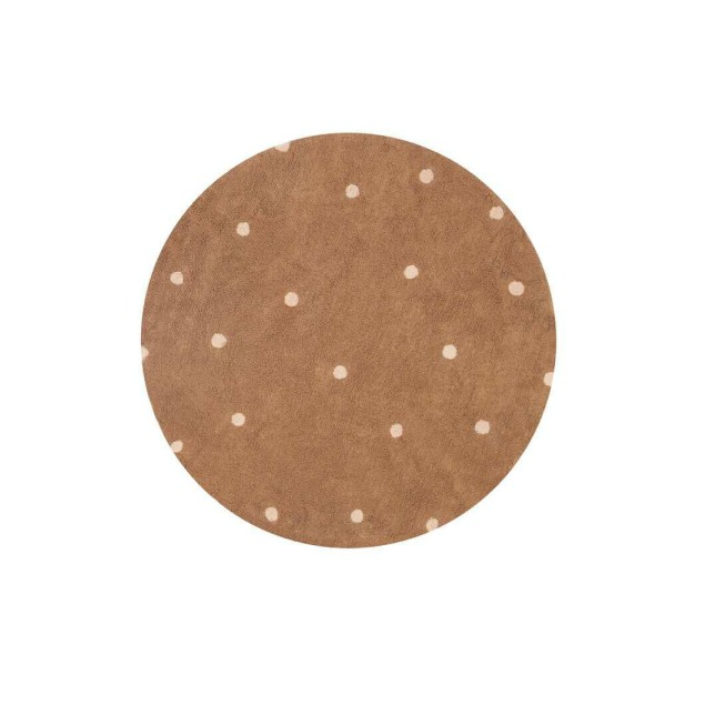 Apvalus skalbiamas kilimas - Chesnut Dot