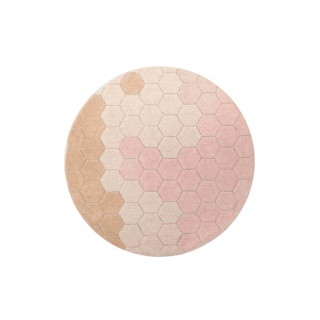 Apvalus vaikiškas kilimas - Honeycomb Rose
