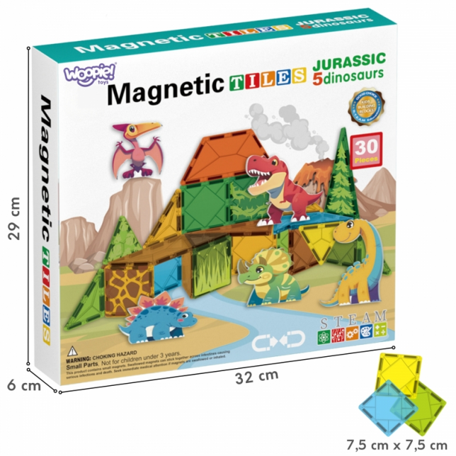 Magnetinis konstruktorius - Dinozaurai, 30 dalių