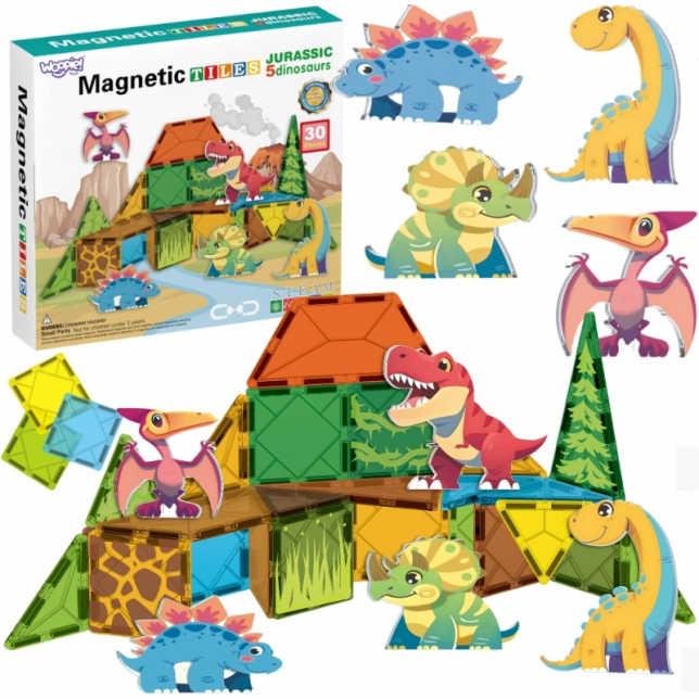 Magnetinis konstruktorius - Dinozaurai, 30 dalių