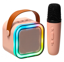 USB Bluetooth kolonėlė su mikrofonu, rožinė