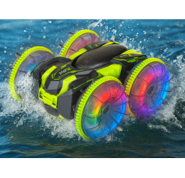 Automobilis važiuojantis vandeniu ''Amphibia Stunt 360°'' žalias
