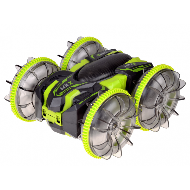 Automobilis važiuojantis vandeniu ''Amphibia Stunt 360°'' žalias
