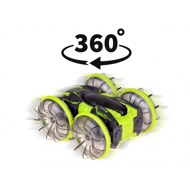 Automobilis važiuojantis vandeniu ''Amphibia Stunt 360°'' žalias