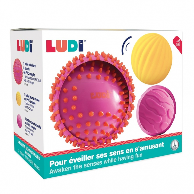 Ludi sensoriniai kamuoliukai, 3vnt.