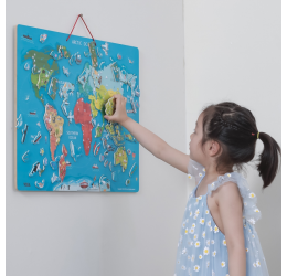 Viga 2in1 Montessori Magnetinė Pasaulio Žemėlapio Lenta