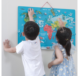 Viga 2in1 Montessori Magnetinė Pasaulio Žemėlapio Lenta