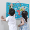 Viga 2in1 Montessori Magnetinė Pasaulio Žemėlapio Lenta