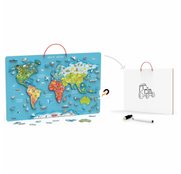 Viga 2in1 Montessori Magnetinė Pasaulio Žemėlapio Lenta