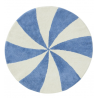 Apvalus skalbiamas kilimas vaikų kambariui - Cecilia Blue/White