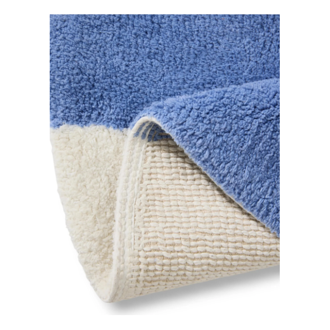 Apvalus skalbiamas kilimas vaikų kambariui - Cecilia Blue/White