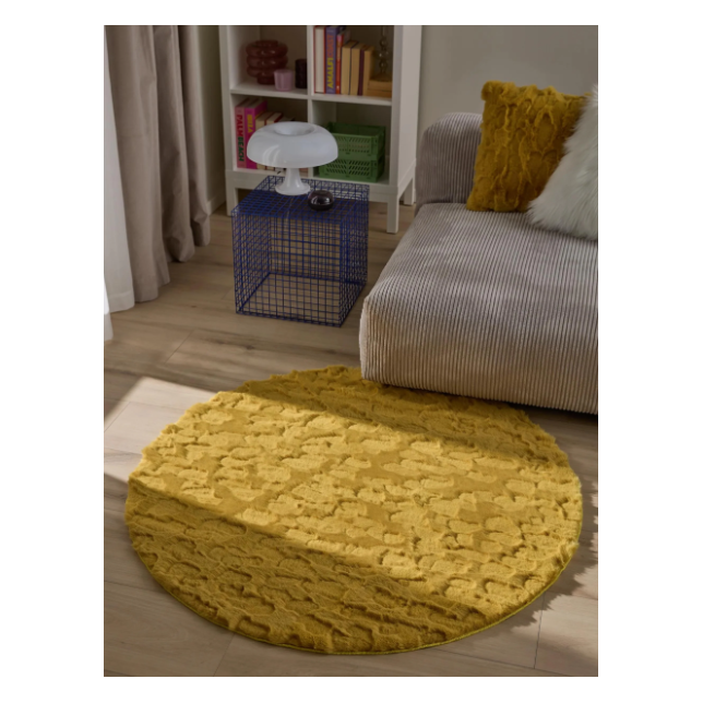 Apvalus švelnus kilimas - Immy Yellow