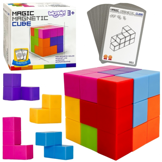 WOOPIE dėlionė „Tetris kubas“ su kortelių rinkiniu