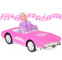 Nuotoliniu būdu valdoma retro „Cadillac“ mašina su elegantiška lėle