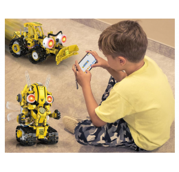 Konstruktorius „Robots Pro 5in1“ su nuotolinio valdymo pultu ir LED apšvietimu, 673 det.