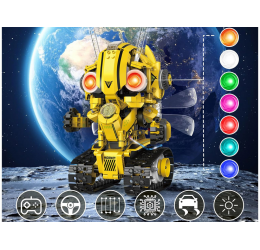 Konstruktorius „Robots Pro 5in1“ su nuotolinio valdymo pultu ir LED apšvietimu, 673 det.