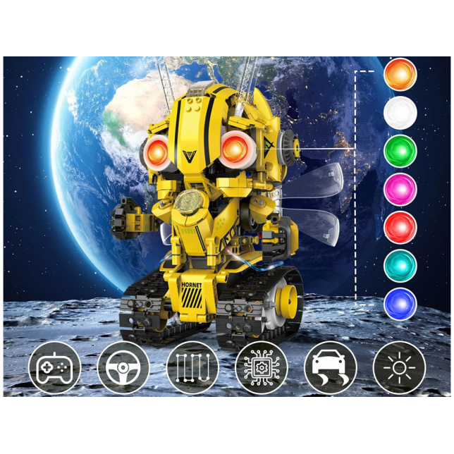 Konstruktorius „Robots Pro 5in1“ su nuotolinio valdymo pultu ir LED apšvietimu, 673 det.
