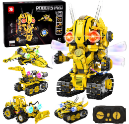 Konstruktorius „Robots Pro 5in1“ su nuotolinio valdymo pultu ir LED apšvietimu, 673 det.