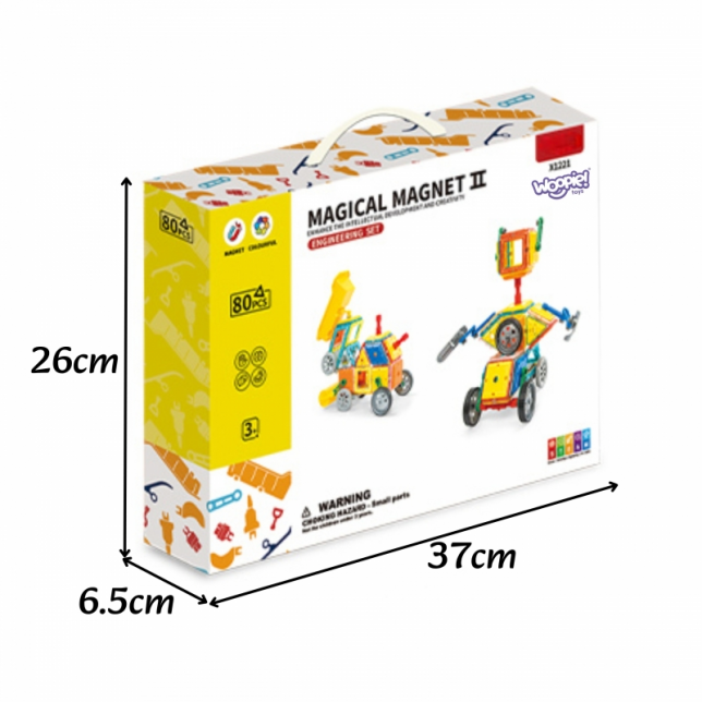 3D Magnetiniai blokeliai ''Transportas'' 80vnt.