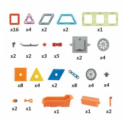 3D Magnetiniai blokeliai ''Transportas'' 80vnt.