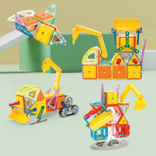 3D Magnetiniai blokeliai ''Transportas'' 80vnt.