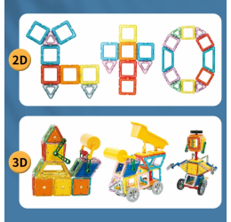 3D Magnetiniai blokeliai ''Transportas'' 80vnt.