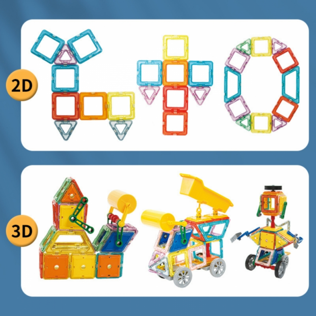 3D Magnetiniai blokeliai ''Transportas'' 80vnt.