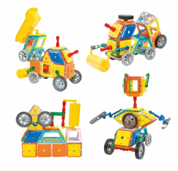 3D Magnetiniai blokeliai ''Transportas'' 80vnt.