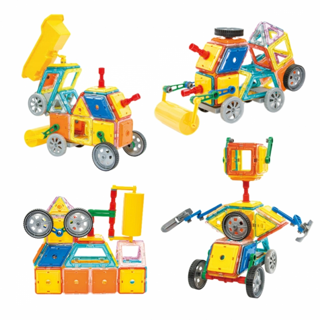 3D Magnetiniai blokeliai ''Transportas'' 80vnt.