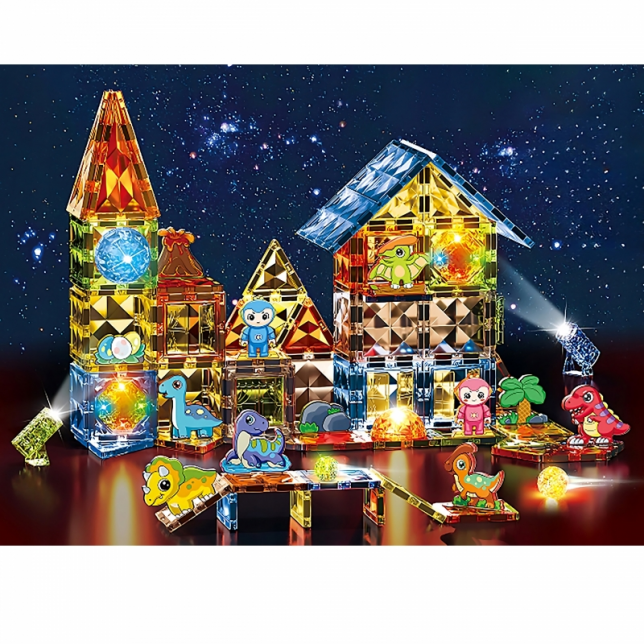 „Woopie“ 3D magnetinis šviečiančių kaladėlių rinkinys