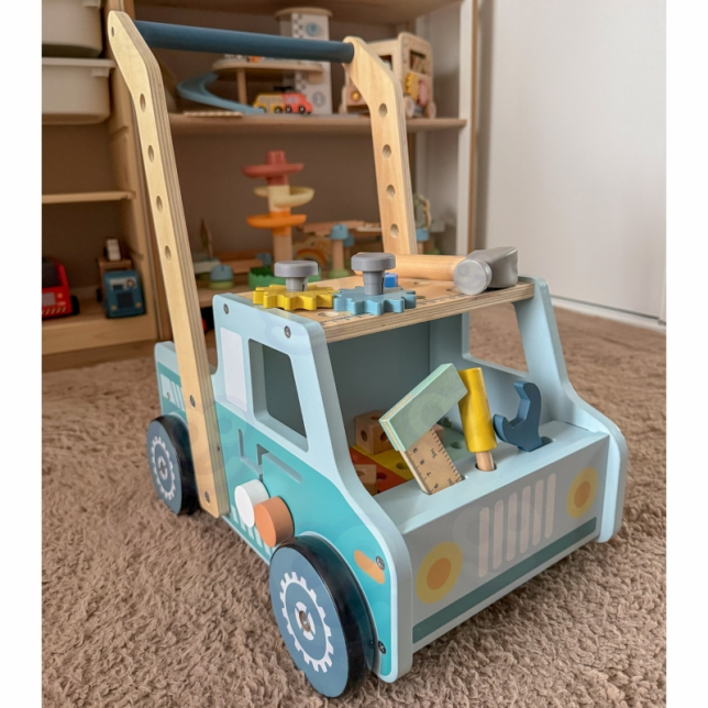 Tooky Toy medinė vaikštynė–dirbtuvės