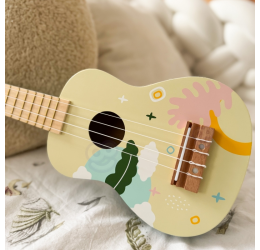 Rožinė medinė ukulele iš „Classic World“