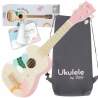 Rožinė medinė ukulele iš „Classic World“