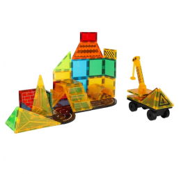 3D magnetinių konstravimo blokų rinkinys „Statybos technika“ (50 detalių)