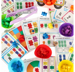 Montessori meškiukų skaičiavimo rinkinys – 44 elementai