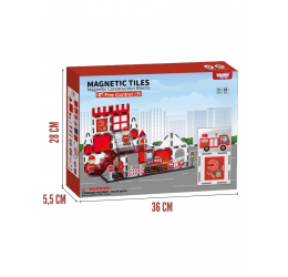 WOOPIE 3D magnetinių kaladėlių ugniagesių komandos rinkinys, 48 ​​vnt.