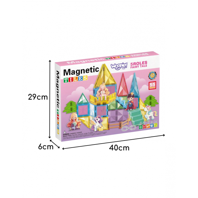 WOOPIE 3D magnetinis konstruktorius-edukacinis rinkinys-Pasakų pilis 55 vnt.