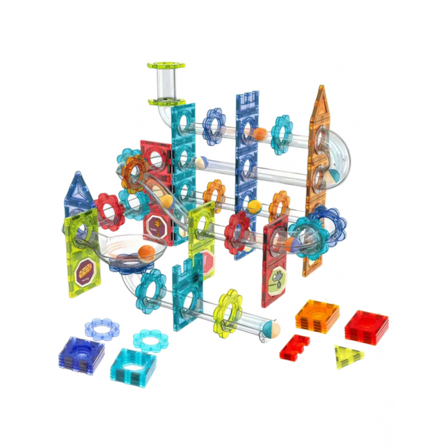 WOOPIE 3D magnetiniai konstruktoriai kamuoliukų bėgimui, 113 vnt.