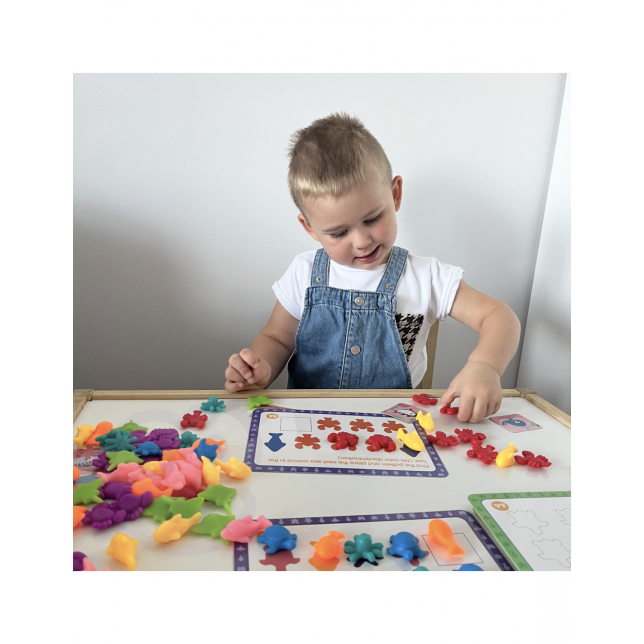 WOOPIE Montessori edukacinis rinkinys skaičiavimui, ''Jūros šalis,, 111 vnt.