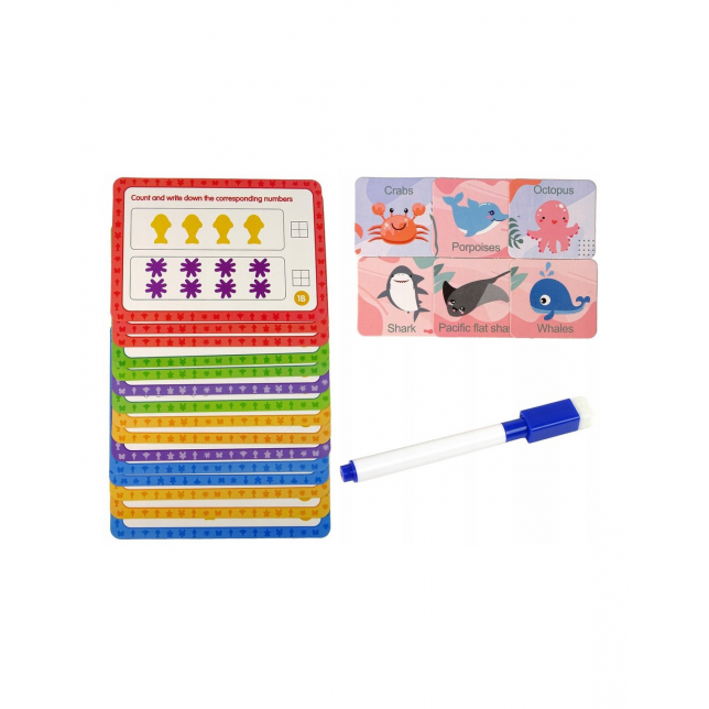 WOOPIE Montessori edukacinis rinkinys skaičiavimui, ''Jūros šalis,, 111 vnt.