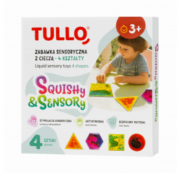 Sensoriniai minkšti žaislai su skysčiu – 4 geometriniai raštai