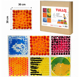 Sensorinis takas-plytelės su įvairiomis tekstūromis 30x30 cm 6 vnt.