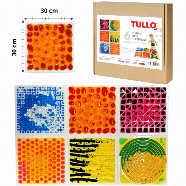 Sensorinis takas-plytelės su įvairiomis tekstūromis 30x30 cm 6 vnt.