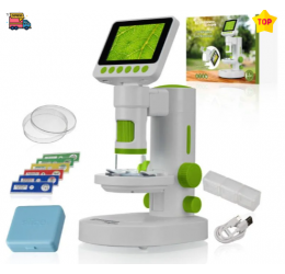 Mikroskopas su LCD Youngster, 4K nuotraukų įrašymas ir Full HD vaizdo įrašymas.
